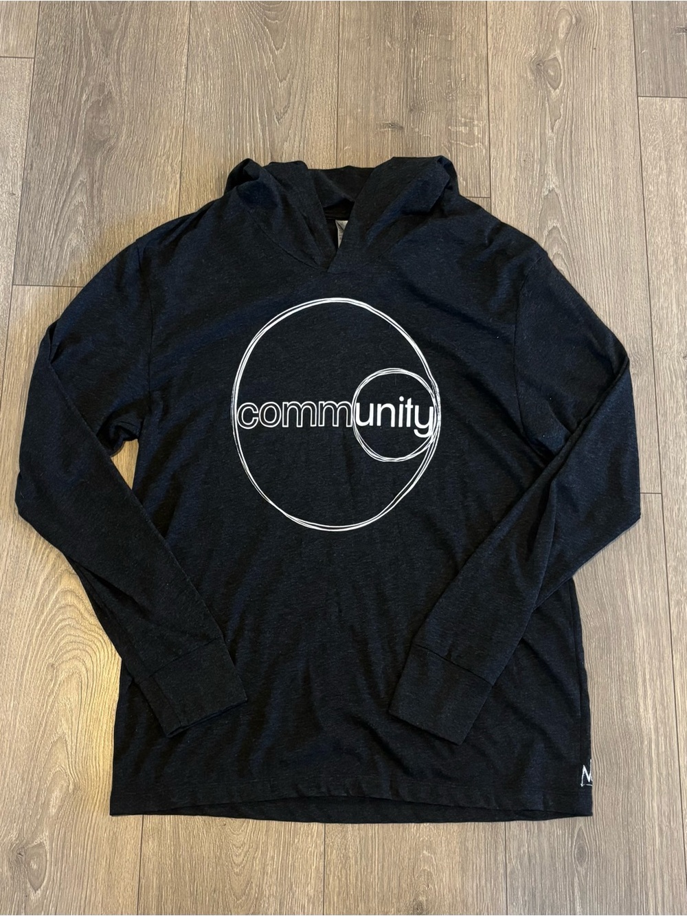 Next Level Apparel Dark Gray Lightweight Hoodie with "commUNITY" Graphic - NEW